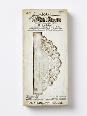 Retired Tim Holtz Alterations "On the Edge" Distressed Doily Die - White
